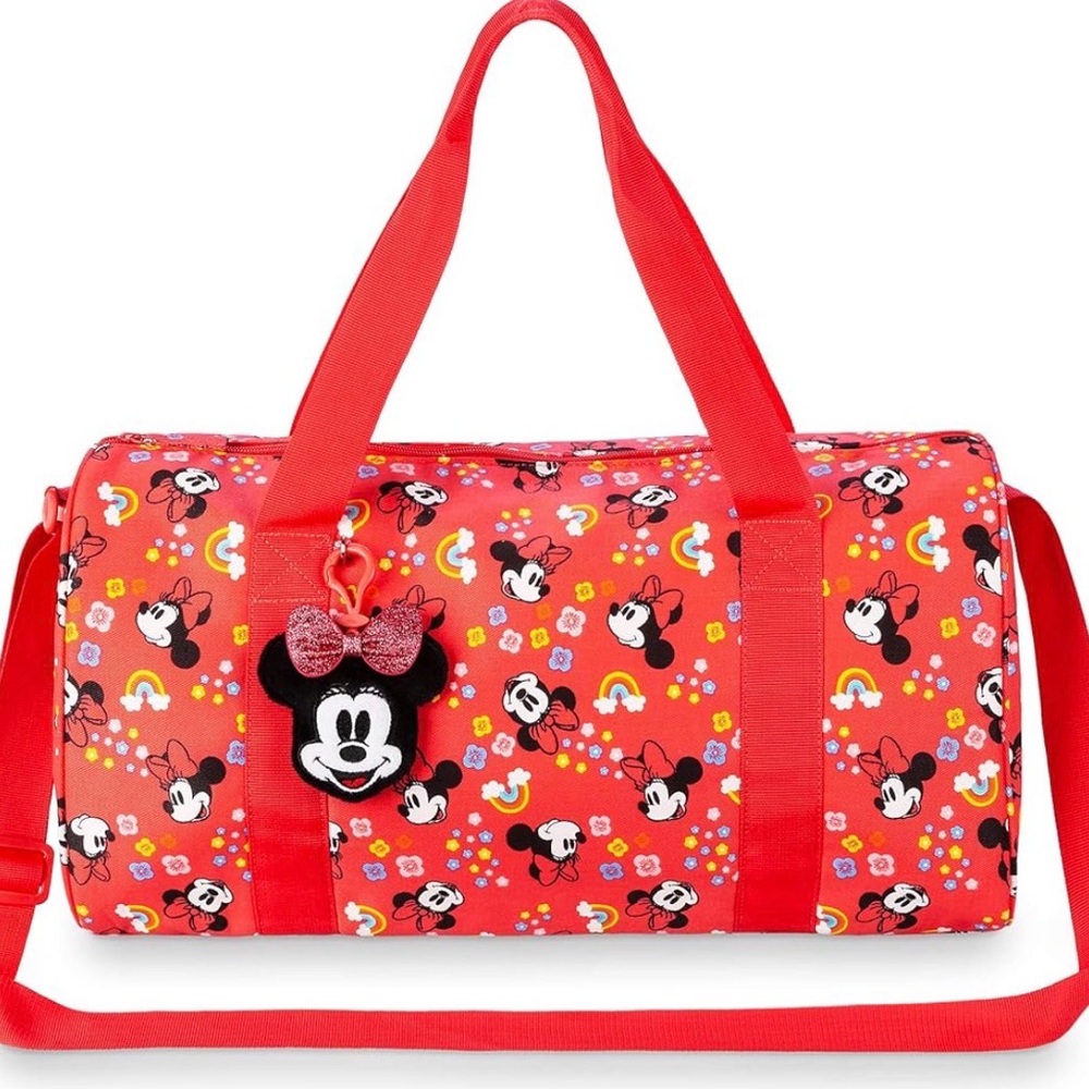 Minnie Mouse Red Weekender Kids Duffle Bag with Charm